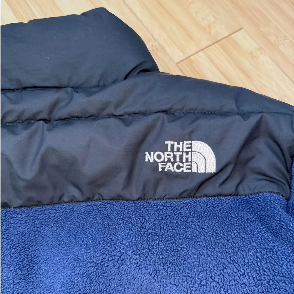 The North Face Men's Denali Down Fleece Jacket Insulation Layer Blue Black Small